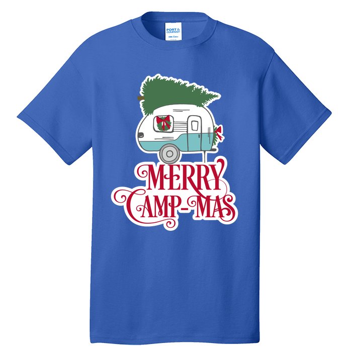 Christmas Vintage Camper Gift Merry Campmas Tall T-Shirt