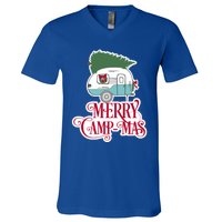 Christmas Vintage Camper Gift Merry Campmas V-Neck T-Shirt