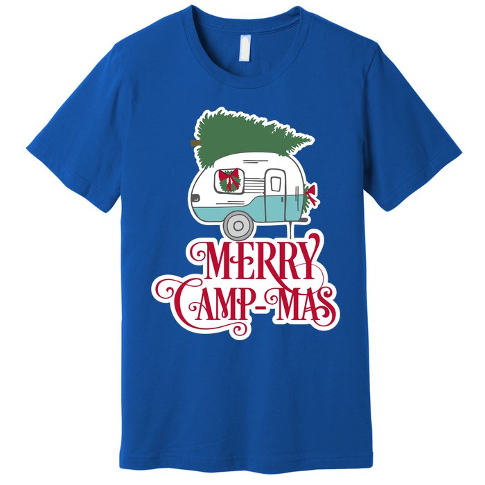 Christmas Vintage Camper Gift Merry Campmas Premium T-Shirt