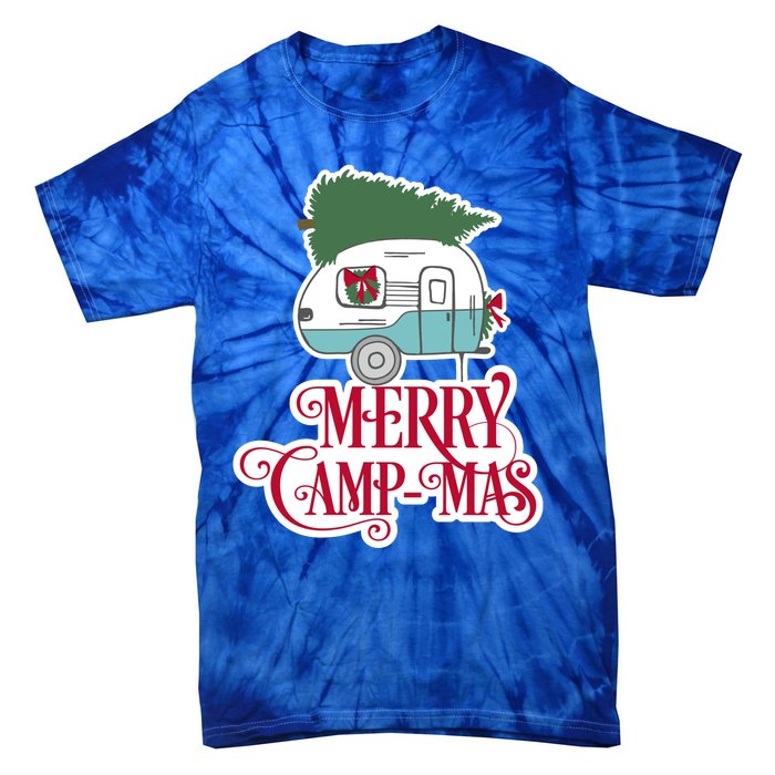 Christmas Vintage Camper Gift Merry Campmas Tie-Dye T-Shirt