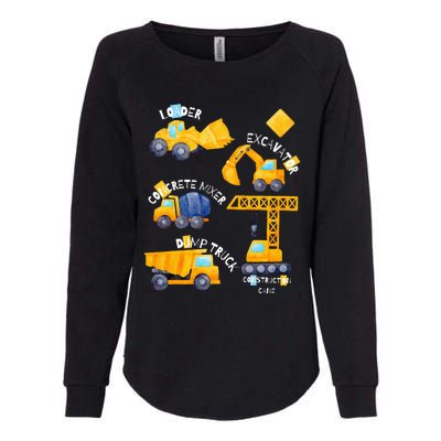 construction vehicles collage Womens California Wash Sweatshirt