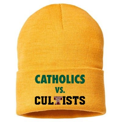 Catholics Vs Cultists Sustainable Knit Beanie