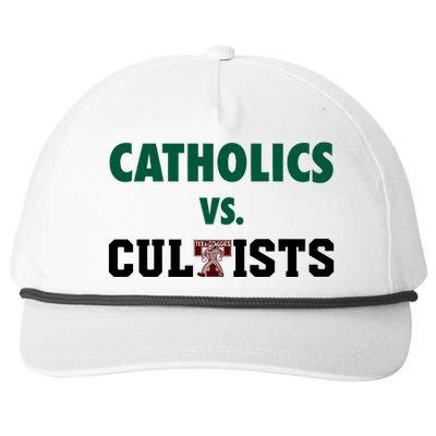 Catholics Vs Cultists Snapback Five-Panel Rope Hat