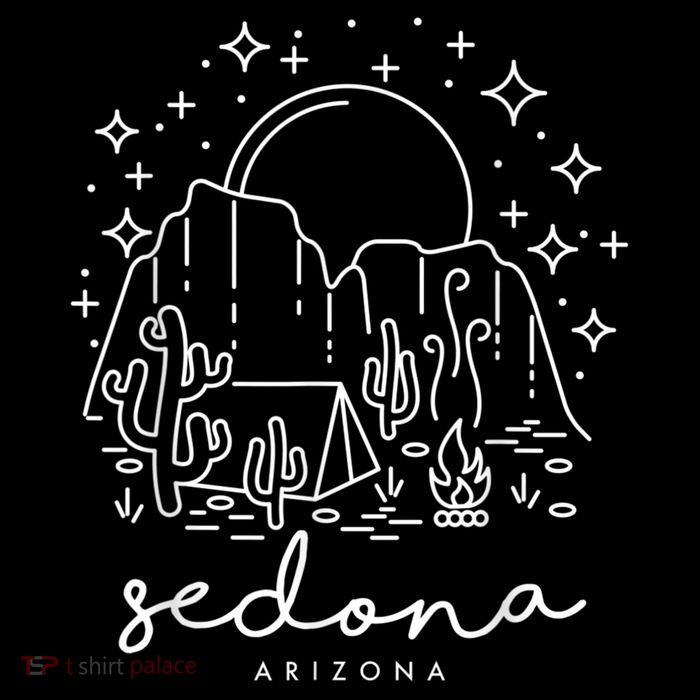 Cool Vintage Cactus Sedona Arizona Camping Souvenir T-Shirt