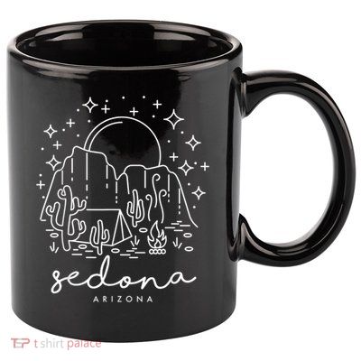 Cool Vintage Cactus Sedona Arizona Camping Souvenir 11oz C Handle Ceramic Mug