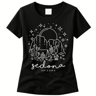 Cool Vintage Cactus Sedona Arizona Camping Souvenir Womens T-Shirt