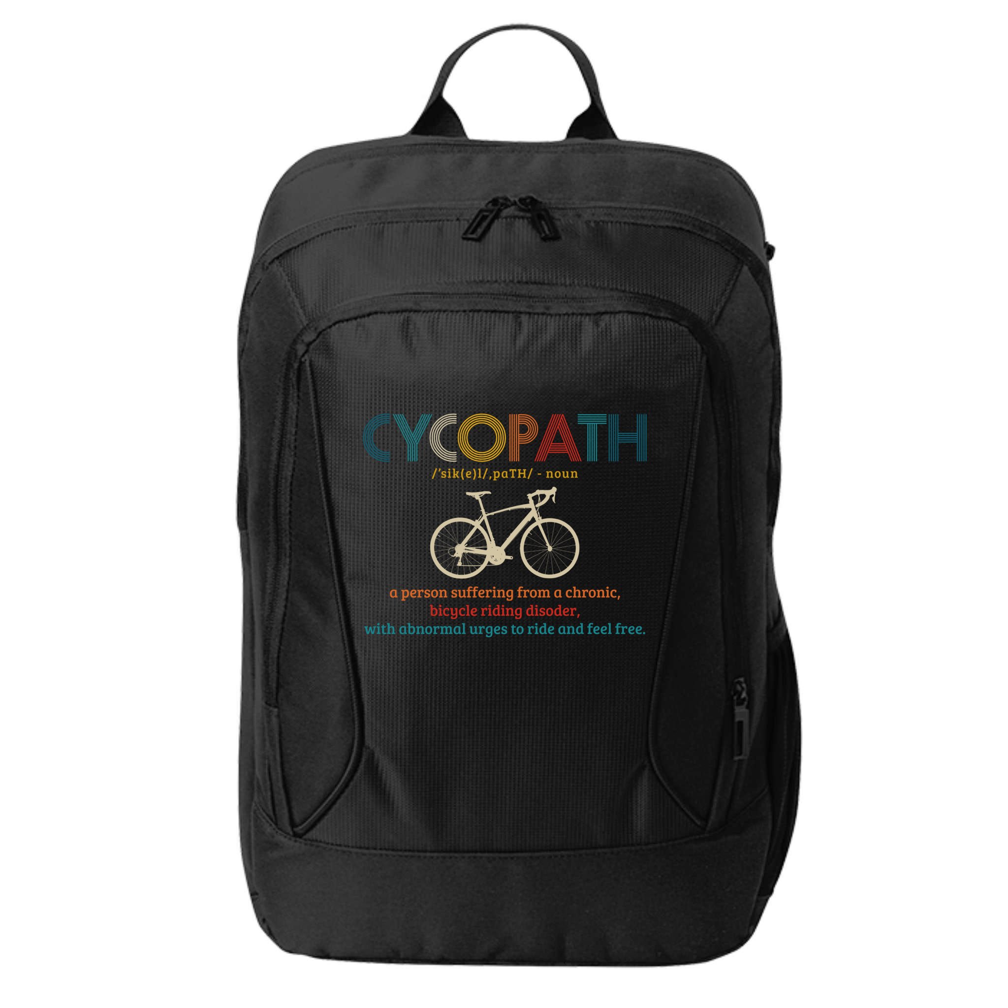 Cycopath Vintage Cycling Road Bike Racing Funny Cyclist Gift City Backpack
