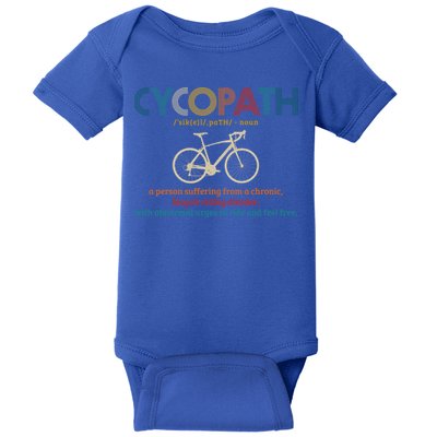 Cycopath Vintage Cycling Road Bike Racing Funny Cyclist Gift Baby Bodysuit