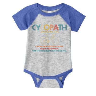 Cycopath Vintage Cycling Road Bike Racing Funny Cyclist Gift Infant Baby Jersey Bodysuit
