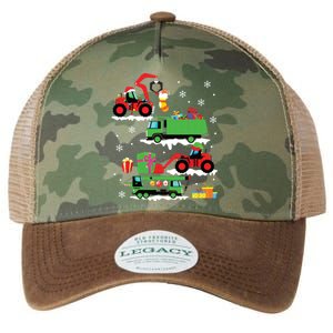 Construction Vehicle Christmas Red Trucks Winter Legacy Tie Dye Trucker Hat