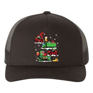 Construction Vehicle Christmas Red Trucks Winter Yupoong Adult 5-Panel Trucker Hat