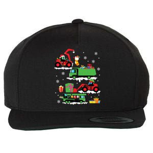 Construction Vehicle Christmas Red Trucks Winter Wool Snapback Cap