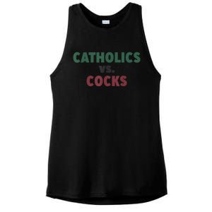 Catholics VS Cocks Funny Religious Ladies PosiCharge Tri-Blend Wicking Tank