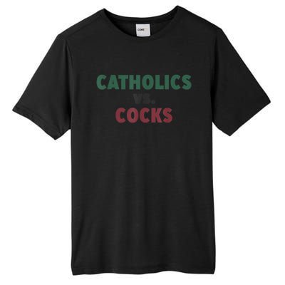 Catholics VS Cocks Funny Religious Tall Fusion ChromaSoft Performance T-Shirt