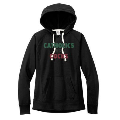 Catholics VS Cocks Funny Religious Women's Fleece Hoodie