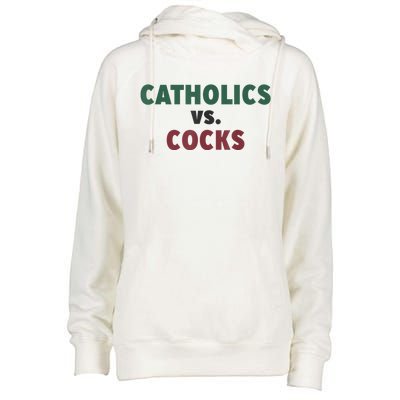 Catholics VS Cocks Funny Religious Womens Funnel Neck Pullover Hood