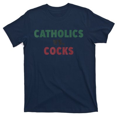 Catholics VS Cocks Funny Religious T-Shirt