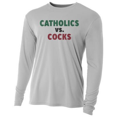 Catholics VS Cocks Funny Religious Cooling Performance Long Sleeve Crew