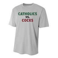 Catholics VS Cocks Funny Religious Performance Sprint T-Shirt