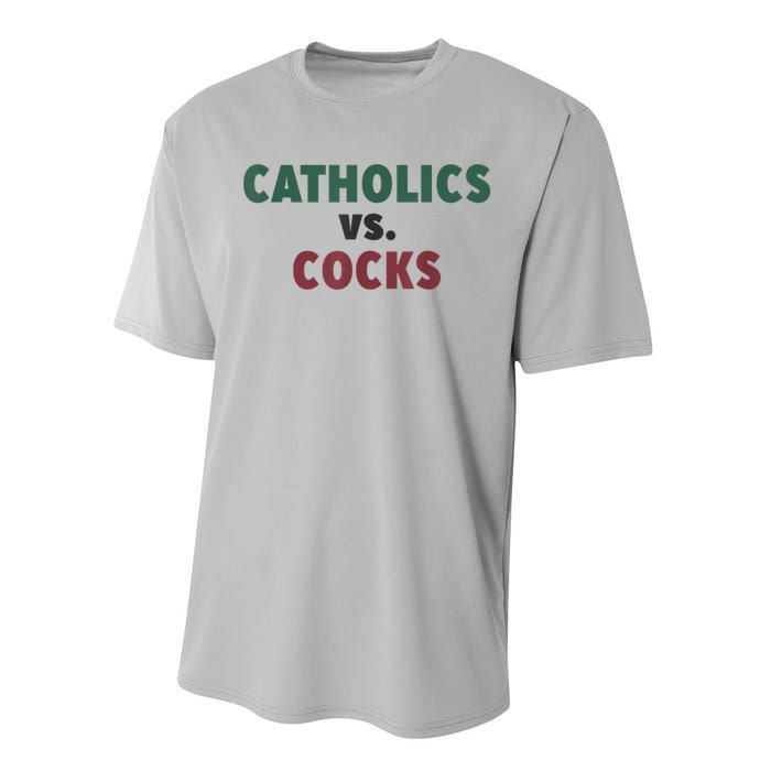 Catholics VS Cocks Funny Religious Performance Sprint T-Shirt