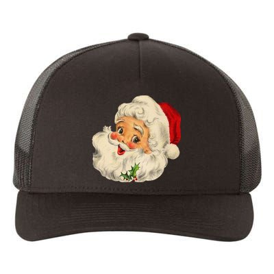 Cool Vintage Christmas Santa Claus Face Long Sleeve Yupoong Adult 5-Panel Trucker Hat