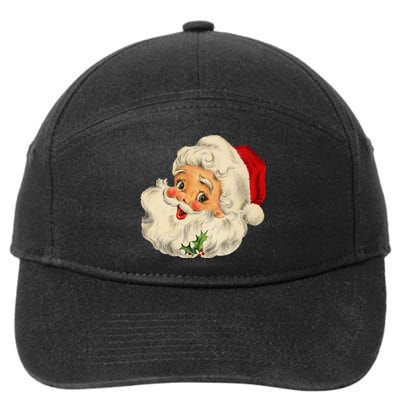 Cool Vintage Christmas Santa Claus Face Long Sleeve 7-Panel Snapback Hat