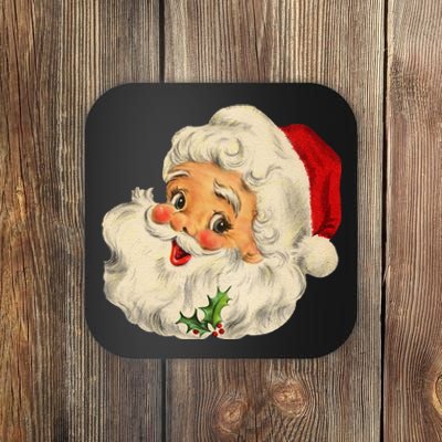 Cool Vintage Christmas Santa Claus Face Long Sleeve Coaster