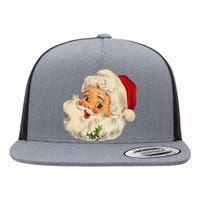 Cool Vintage Christmas Santa Claus Face Long Sleeve Flat Bill Trucker Hat