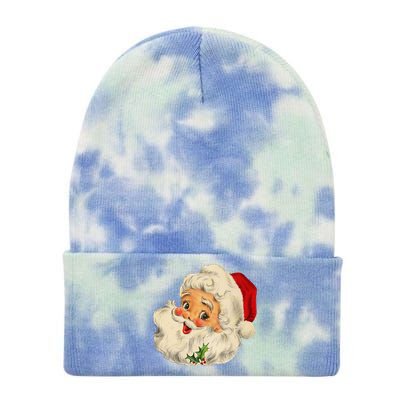 Cool Vintage Christmas Santa Claus Face Long Sleeve Tie Dye 12in Knit Beanie