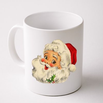 Cool Vintage Christmas Santa Claus Face Long Sleeve Coffee Mug