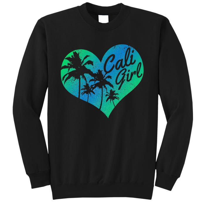 Cali Vintage California Heart Palm Trees Summer Gift Sweatshirt