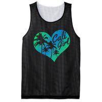 Cali Vintage California Heart Palm Trees Summer Gift Mesh Reversible Basketball Jersey Tank