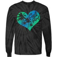 Cali Vintage California Heart Palm Trees Summer Gift Tie-Dye Long Sleeve Shirt