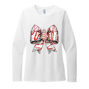 Christmas Vibes Coquette Bow Christmas Tree Cake Womens CVC Long Sleeve Shirt