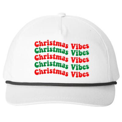 Christmas Vibes Cute Gift Holiday Gift For Christmas Parties Gift Snapback Five-Panel Rope Hat