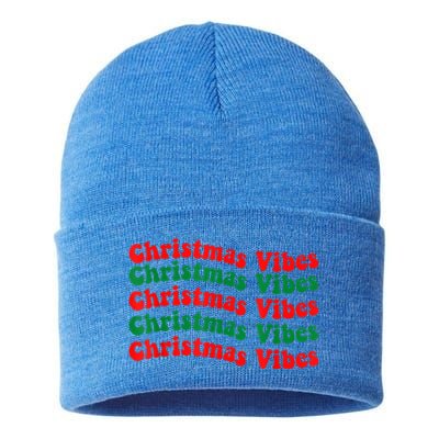 Christmas Vibes Cute Gift Holiday Gift For Christmas Parties Gift Sustainable Knit Beanie