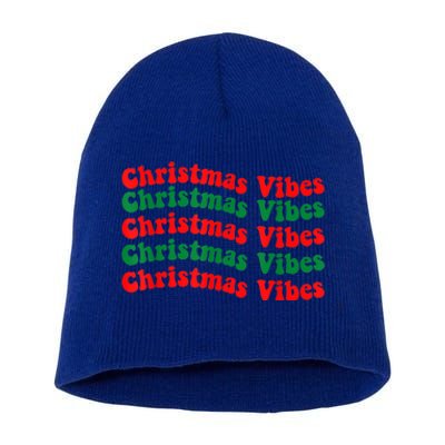 Christmas Vibes Cute Gift Holiday Gift For Christmas Parties Gift Short Acrylic Beanie