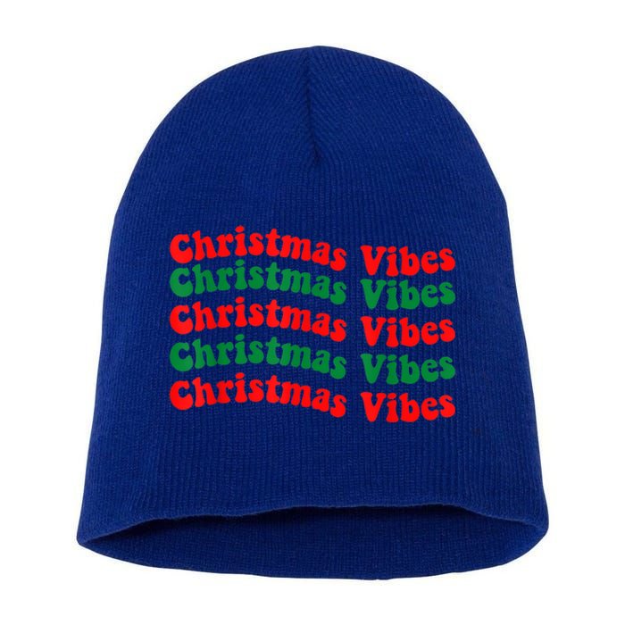 Christmas Vibes Cute Gift Holiday Gift For Christmas Parties Gift Short Acrylic Beanie