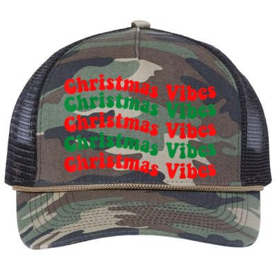 Christmas Vibes Cute Gift Holiday Gift For Christmas Parties Gift Retro Rope Trucker Hat Cap