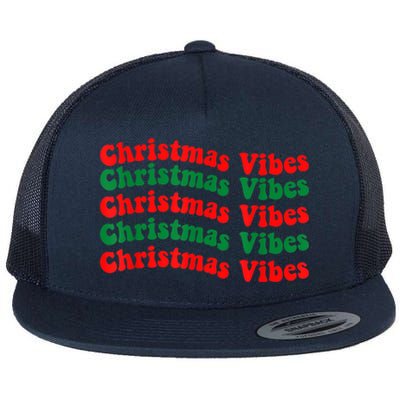 Christmas Vibes Cute Gift Holiday Gift For Christmas Parties Gift Flat Bill Trucker Hat