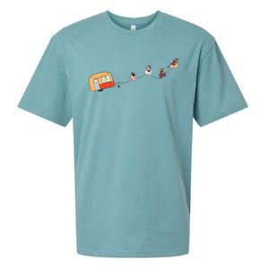 Camper Van Christmas Cow Sleigh Farmer Farm Animal Xmas Pj Sueded Cloud Jersey T-Shirt