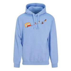 Camper Van Christmas Cow Sleigh Farmer Farm Animal Xmas Pj Unisex Surf Hoodie