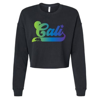 Cali Vintage California Bear Usa Cropped Pullover Crew