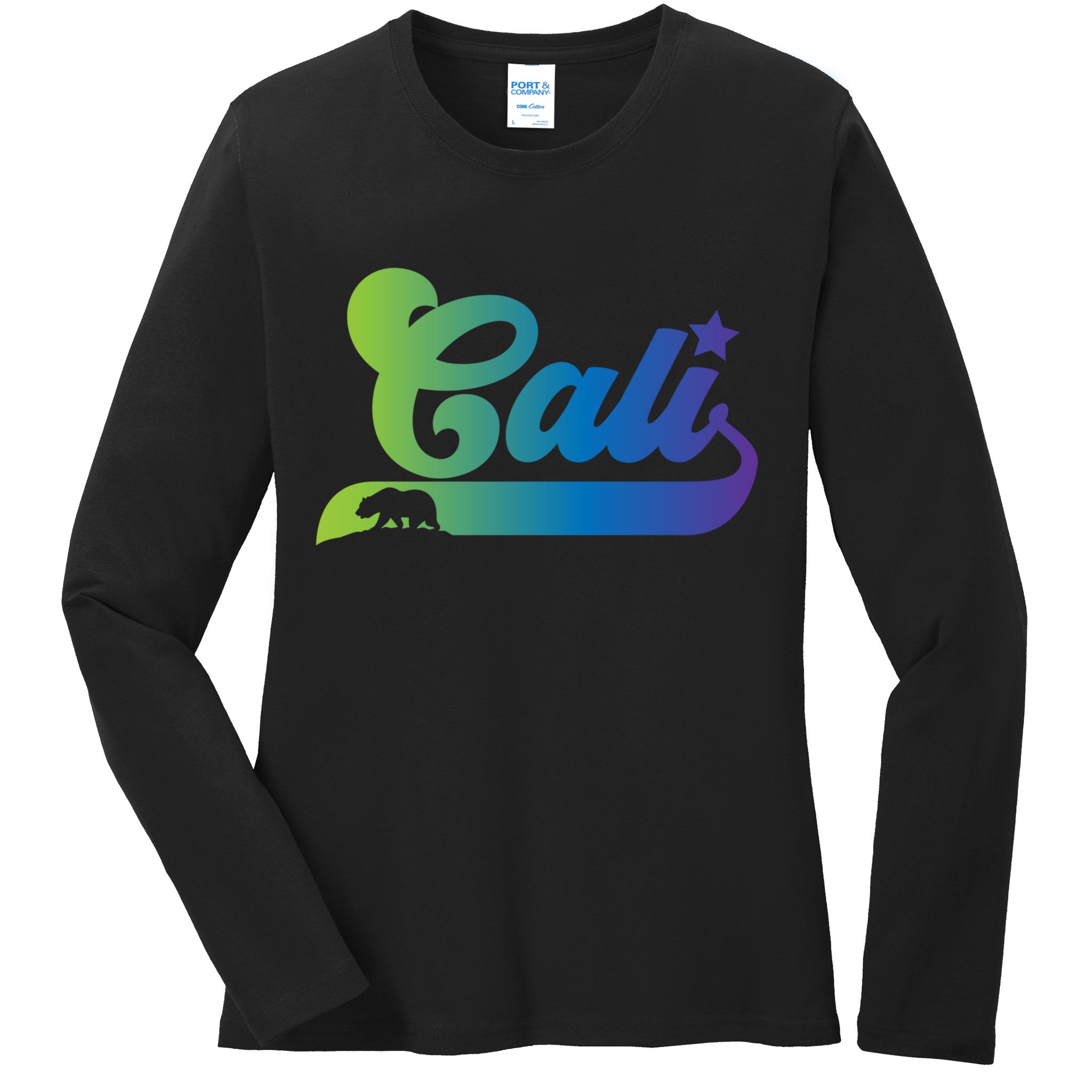 Cali Vintage California Bear Usa Ladies Long Sleeve Shirt