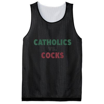 Catholics VS Cocks Funny Religious Mesh Reversible Basketball Jersey Tank