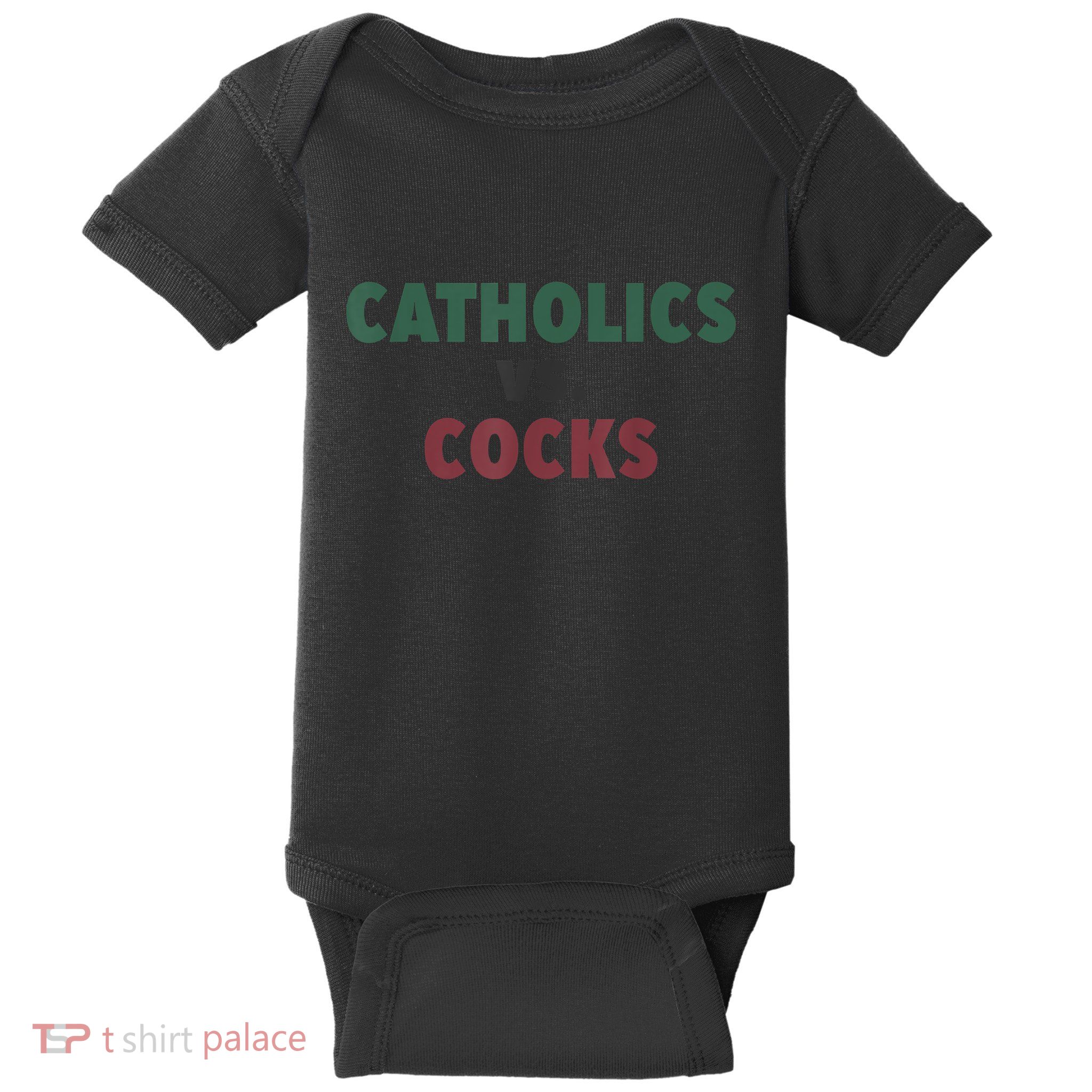 Catholics VS Cocks Funny Religious Baby Bodysuit