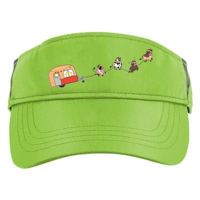 Camper Van Christmas Cow Sleigh Farmer Farm Animal Xmas Pj Gift Adult Drive Performance Visor