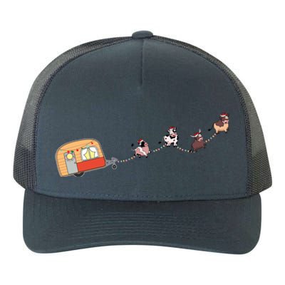 Camper Van Christmas Cow Sleigh Farmer Farm Animal Xmas Pj Gift Yupoong Adult 5-Panel Trucker Hat