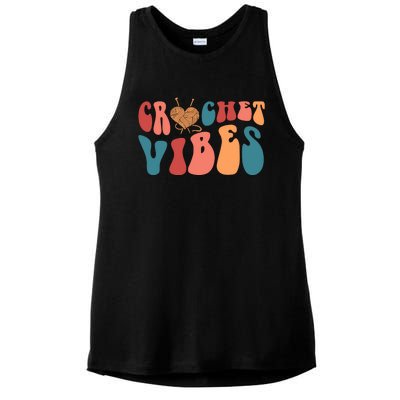 Crochet Vibes Crochet Lover Ladies PosiCharge Tri-Blend Wicking Tank