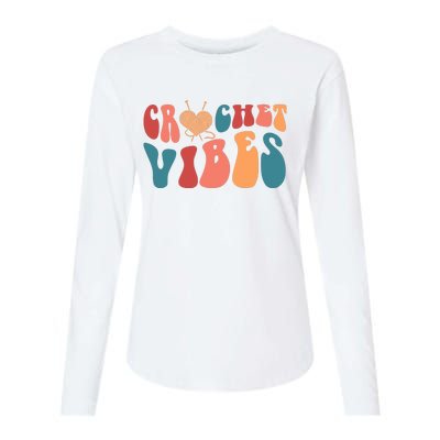 Crochet Vibes Crochet Lover Womens Cotton Relaxed Long Sleeve T-Shirt